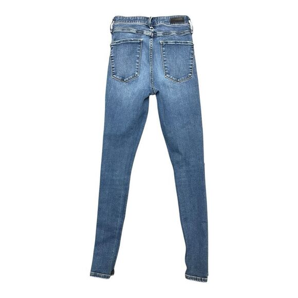 Abercrombie & Fitch High Waist Blue Distressed Skinny Jeans Size 00 Stretch - Picture 10 of 10